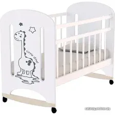Детская кроватка VDK Dino колесо-качалка с маятником (белый)