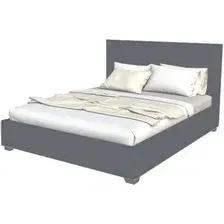 Двуспальная кровать Elmax Альба 160x200 с ПМ Газ-лифт Континентальная рама (Glory 21, серый)
