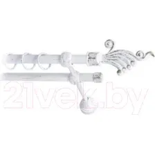 Карниз для штор Lm Decor Кения 023 2р гладкий (белое золото, 1.6м)