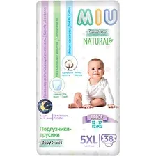 Трусики-подгузники MIU Premium Natural 5XL Junior (38 шт)