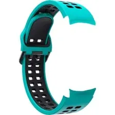 Ремешок Rumi Extreme силиконовый для Samsung Galaxy Watch4/5/6 (20 мм, бирюзовый/черный)