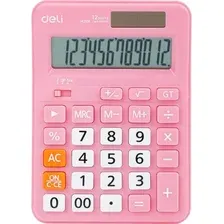Калькулятор Deli EM210F (розовый)