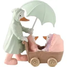 Статуэтка Sima-Land Утка с утятами в коляске в дождевиках под зонтом / 10583267