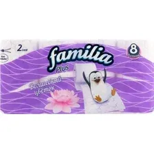 FAMILIA PLUS бумага туалетная белая двухслойная Волшебный цветок 8шт