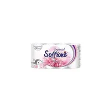 Бумага туалетная SOFFIONE, четырехслойная, белая, 8 шт