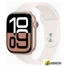 Умные часы Apple Watch Series 10 46 мм (алюминиевый корпус, розовое золото/легкие румяна, спортивный