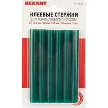 Клеевые стержни Rexant 09-1228 (6шт, зеленый)