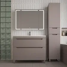 Symbolite Тумба с умывальником Остин 100 Plus 2 ящика + Фортуна 100x45 (тауп темный)