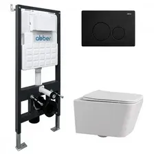 Унитаз подвесной Abber Rechteck AC1201-AC0105-AC0121MB (с кнопкой смыва)