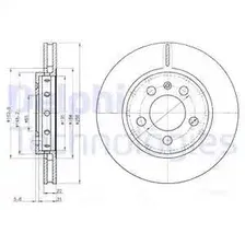 Тормозной диск DELPHI BG3611 вентилируемый , задняя ось