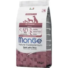 Сухой корм для собак Monge All Breeds Adult Monoprotein Beed with Rice для всех пород с говядиной и рисом (2.5 кг)