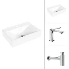 Умывальник Lauter 21887B + Allure 21C618С с сифоном 21635CH (хром)