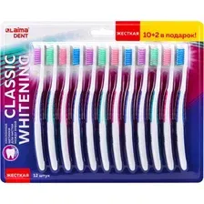 Набор зубных щеток Laima Dent Classic Whitening жесткие / 609694 (12шт)