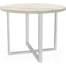 Обеденный стол Hype Mebel Раунд раздвижной 80x80 (белый/древесина белая)