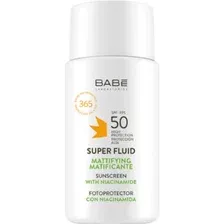 Супер флюид солнцезащитный Babe Laboratorios матирующий, с ниацинамидом, SPF50, 50 мл