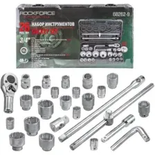 Набор инструментов 3/4'' 1'' 12 граней 26 предметов ROCKFORCE 