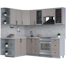 Готовая кухня Интерлиния Тренд 1.7x2.3 левая (луна/луна/бискайская сосна)
