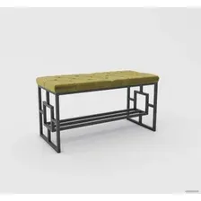 Банкетка Hype Mebel Квадро Люкс (черный/золото)