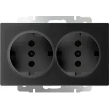Розетка Werkel WL08-SKG-02-IP20 (черный матовый)