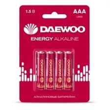 AAA щелочная батарейка DAEWOO LR03 Energy Alkaline BL- 4