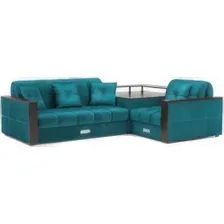 Диван угловой Mebel-Ars Прага (бархат сине-зеленый Star Velvet 43 Black Green)