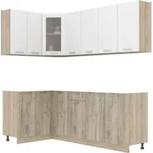 Готовая кухня Интерлиния Мила 12x22 без столешницы (белый платинум/дуб серый)