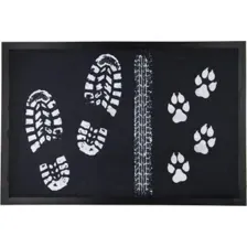 Придверный коврик Venera Home Следы ПВХ 60x90 (черный)