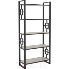 Стеллаж Hype Mebel Квадро 50x200 (черный/древесина белая)