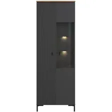 Шкаф-витрина Black Red White San Gimignano REG1D1W с подсветкой (антрацитовый/дуб нокс)