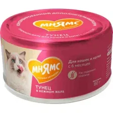 Влажный корм для кошек Мнямс Тунец в нежном желе / 546319 (80г)