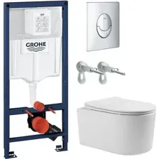 Унитаз подвесной с инсталляцией Grado GD-W204T + GROHE Rapid SL 38721001 (с кнопкой смыва)