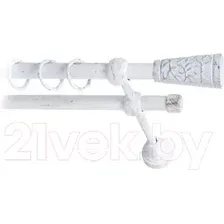 Карниз для штор Lm Decor Византия 066 2р гладкий (белое золото, 2м)