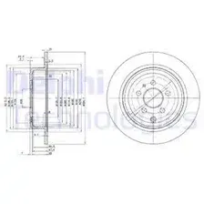 Тормозной диск DELPHI BG3049 полный , задняя ось
