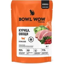 Пресервы Bowl Wow Пауч желе с курицей и овощами для стерилизованных кошек (12x85 г)