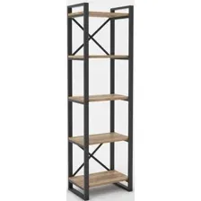 Стеллаж Hype Mebel Стандарт 50x170 (черный/дуб галифакс натуральный)