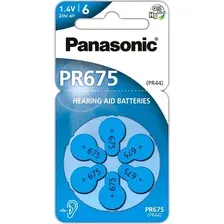 Комплект батареек Panasonic Zinc-Air PR675 BL6 (PR-675(44)/6LB)
