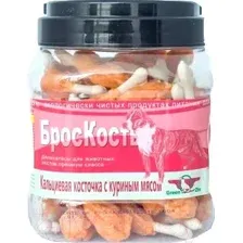 Лакомство для собак GreenQZin Броскость кальциевая косточка с куриным мясом 750 г