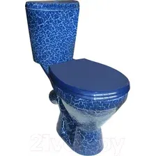 Унитаз напольный Rosa Элегант Кракелюр (синий)
