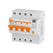 Дифференциальный автомат АД14 4P, C16, 30мА, 4,5кА, тип АС, 5 модулей TDM SQ0204-0130