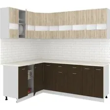 Готовая кухня Кортекс-мебель Корнелия Экстра 1.5x2.2м (дуб сонома/венге/королевский опал)