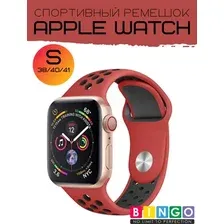 Ремешок для умных часов Bingo Sport для Apple Watch 38/40/41мм (красный/черный)