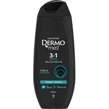 Гель для душа Dermomed Total & Fresh мужской 3 в 1 (250мл)
