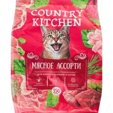 Корм для кошек Country Kitchen мясное ассорти, 350 г