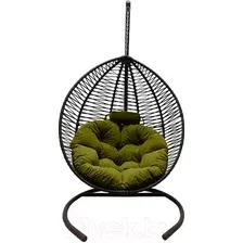Кресло подвесное Craftmebelby Кокон Капля Зигзаг (черный/зеленый)