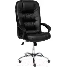 Кресло офисное Tetchair Сн9944 (хром/кожзам черный)