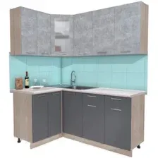 Готовая кухня Интерлиния Мила 12x18 (бетон-антрацит-травертин)