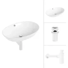 Умывальник Lauter 21709 + клапан 21190W + сифон 21635W (белый матовый)