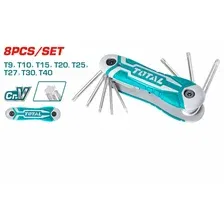 Набор шестигранных ключей складной TORX T9-T40 8шт. TOTAL