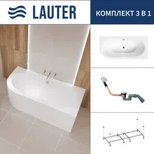 Ванна акриловая Lauter Bliss 170 P / 21201072P (с каркасом и сифоном 21Y11030 хром)