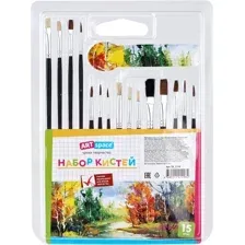 Набор кистей ArtSpace пони щетина плоская SB_3298 (15 шт)